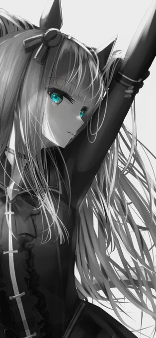 黒スズカさんモノクロ壁紙用アレンジ
瞳と髪の描写に自信あります...!
#ウマ娘 #絵柄が好みって人にフォローされたい 