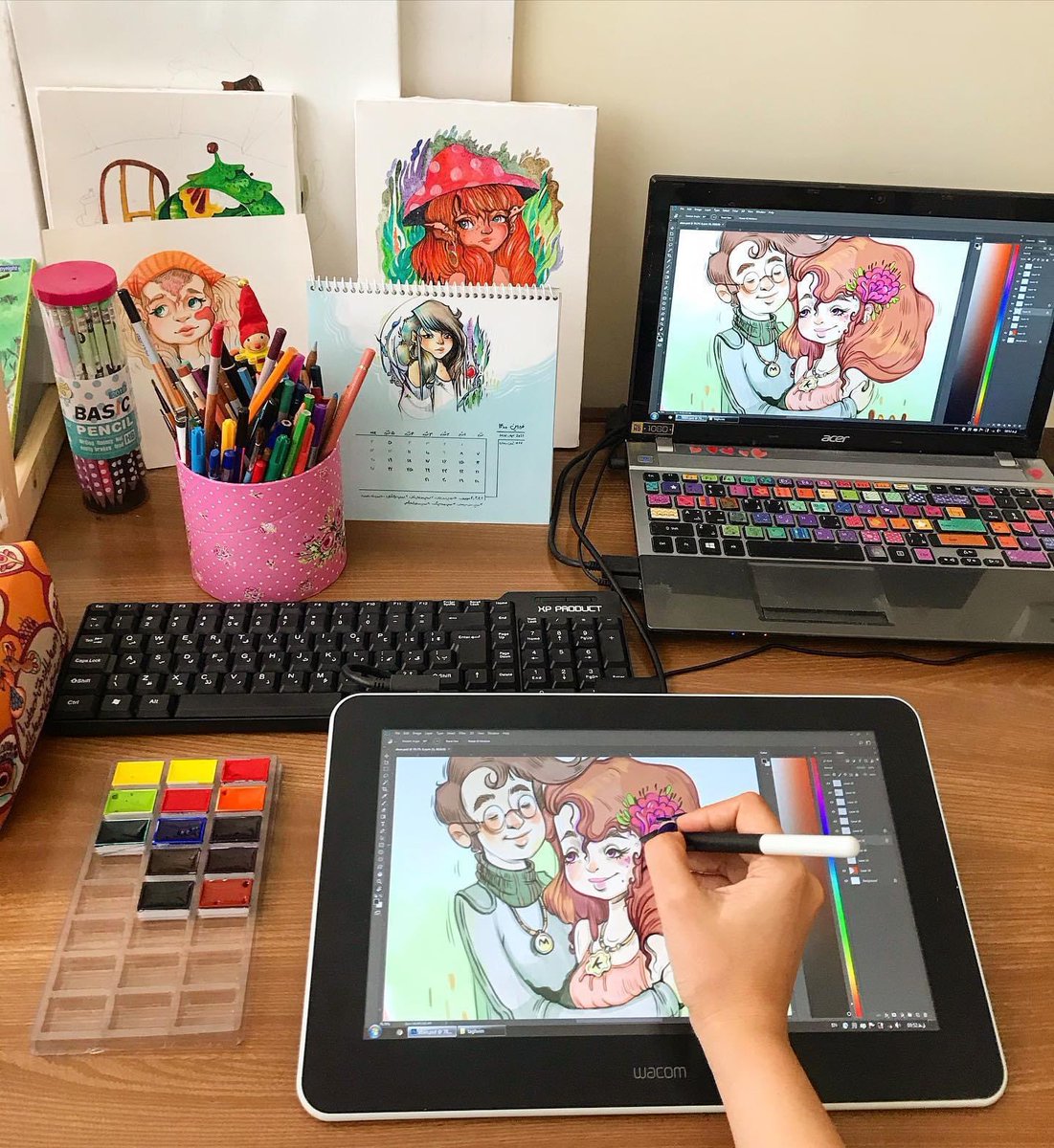 Wacom One cuenta con una pantalla de 13.3 pulgadas, ideal para trabajar con facilidad cualquier proyecto de diseño, hasta documentos escritos a mano. 🖥✍️

Disfruta de este hermoso setup Wacom de la artista @marya.roohi

¡Olvídate de engorrosos movimientos y dile #AdiósAlMouse!