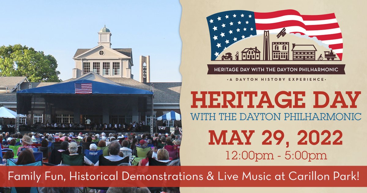Carillon Historical Park (@daytonhistory) on Twitter photo IT'S BACK! This SUNDAY, May 29th, from 12pm–5pm, Heritage Day with the Dayton Philharmonic returns!
<a href="/DaytonPhil/">Dayton Philharmonic</a> performs @ 3pm
Featuring letterpress printing, heirloom gardening, hearth cooking, mini train rides, and much more!
bit.ly/3GlIkc2
#daytonhistory #carillon IT'S BACK! This SUNDAY, May 29th, from 12pm–5pm, Heritage Day with the Dayton Philharmonic returns!
<a href="/DaytonPhil/">Dayton Philharmonic</a> performs @ 3pm
Featuring letterpress printing, heirloom gardening, hearth cooking, mini train rides, and much more!
bit.ly/3GlIkc2
#daytonhistory #carillon