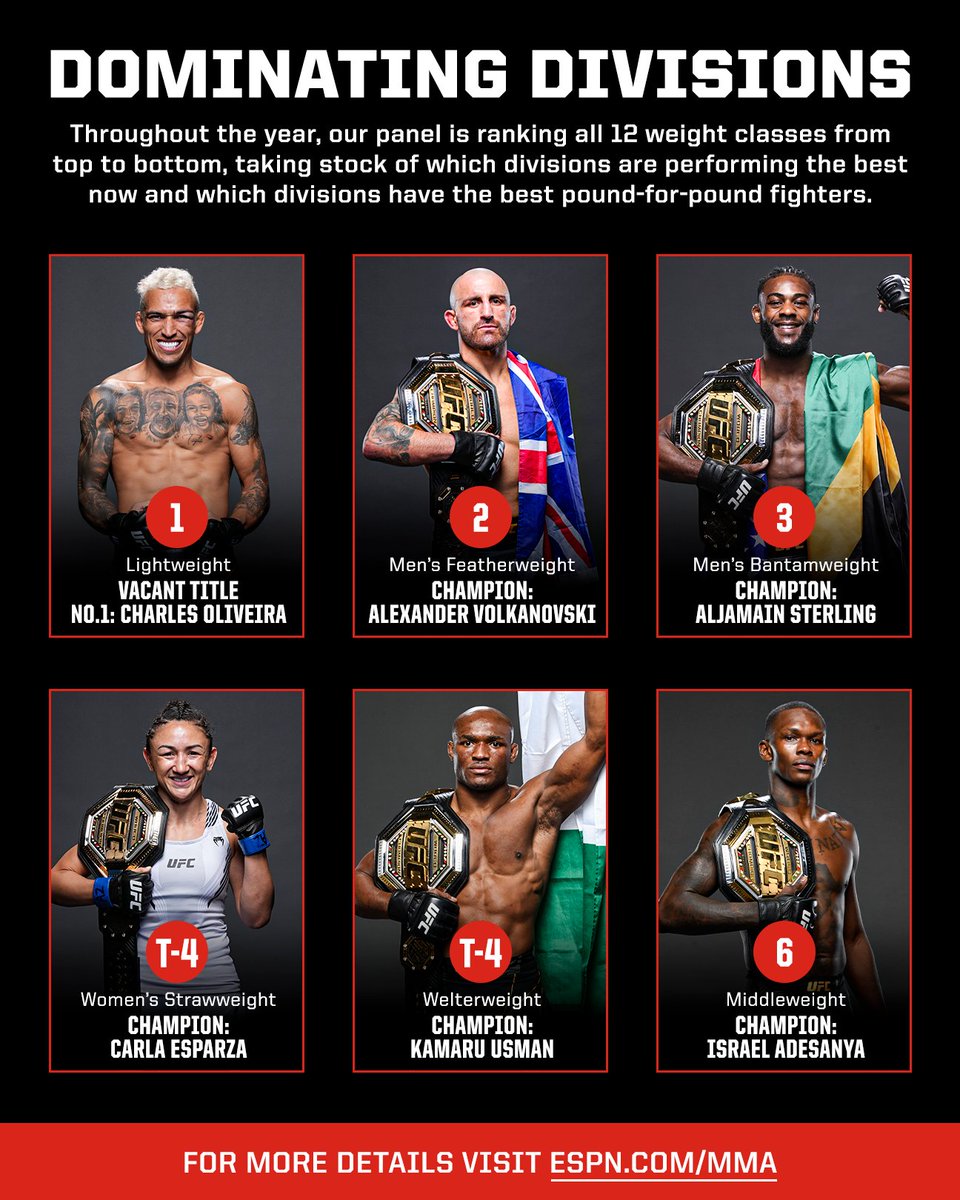 The Best MMA Fighters By Weight Class