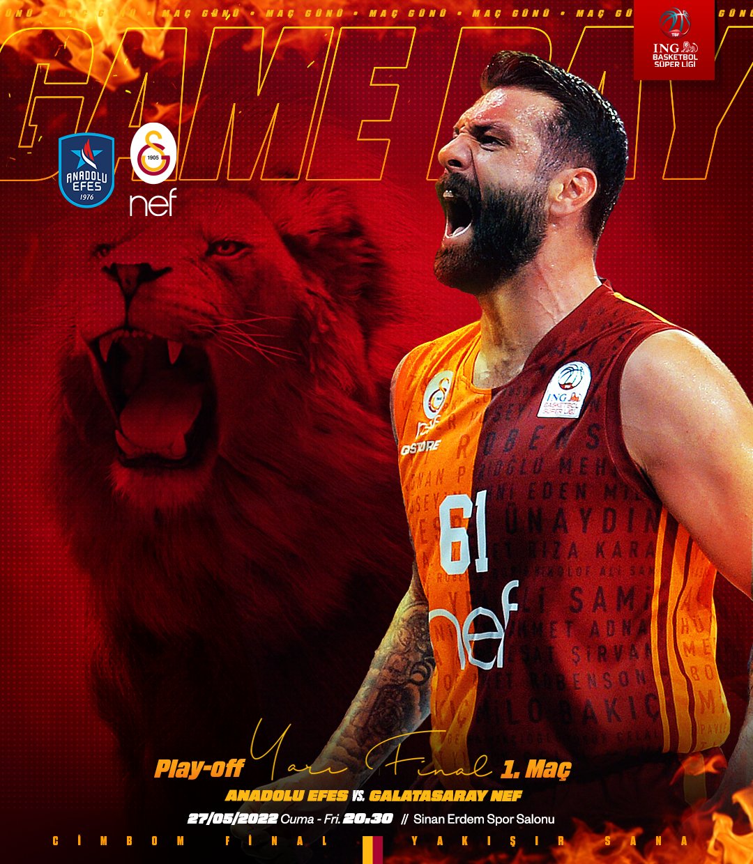 galatasaray nef efes maçı öncesi görsel