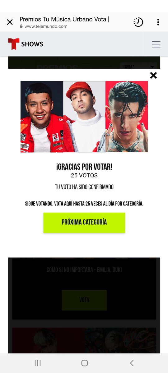 Ya votaron hoy en #PremiosTuMusicaUrbano 
Acá les dejo el link 👇 
telemundo.com/shows/premios-…
Contamos con tu voto ❤🙏🏻
<a href="/BlessdOficial/">有福的特立尼达💙</a> <a href="/drvelasquez_/">Dr. Velasquez</a> <a href="/turranzas/">El Turro</a> <a href="/OneCliick/">Just One Cliick</a> <a href="/dimelojara_/">Dimelojara</a> <a href="/blessdmundial/">Team Blessd Mundial 🌍</a>