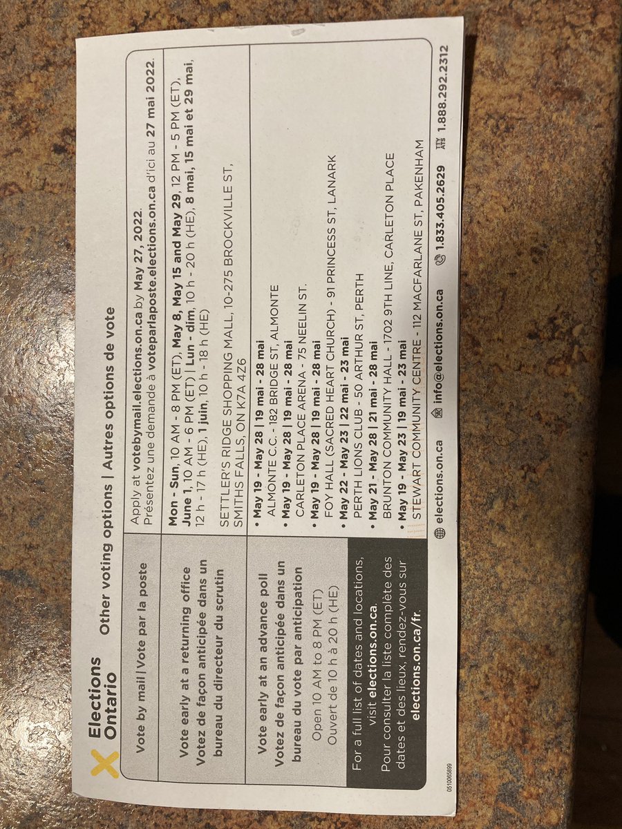 hallett's tweet photo. My voter card arrived today. Anyone know why there are no advance polls for Frontenac County? https://t.co/grba8ANd8x