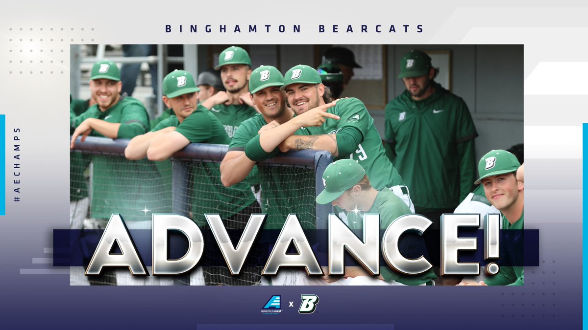 AmericaEast's tweet photo. The Bearcats have a date in the winner's bracket Thursday morning!

#AEChamps | @BinghamtonBASE | #AEBASE https://t.co/d7PArolufT