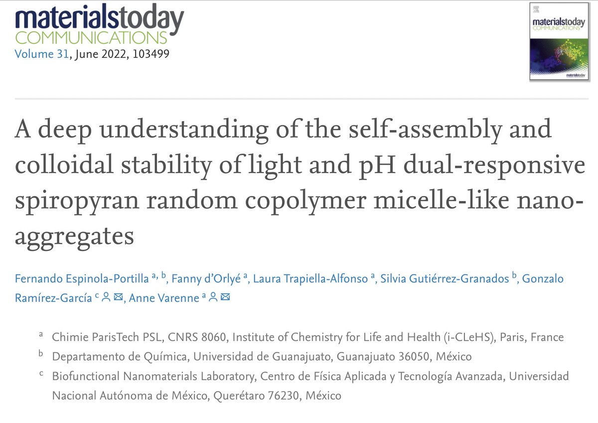 Cfata_Unam's tweet image. #ControlleDrugDelivery #SmartPolymers • Este trabajo está orientado a transportar #medicamentos hasta regiones definidas del organismo, con lo que se espera disminuir los efectos secundarios que producen los mismos administrados de manera sistémica.💊 | sciencedirect.com/science/articl…