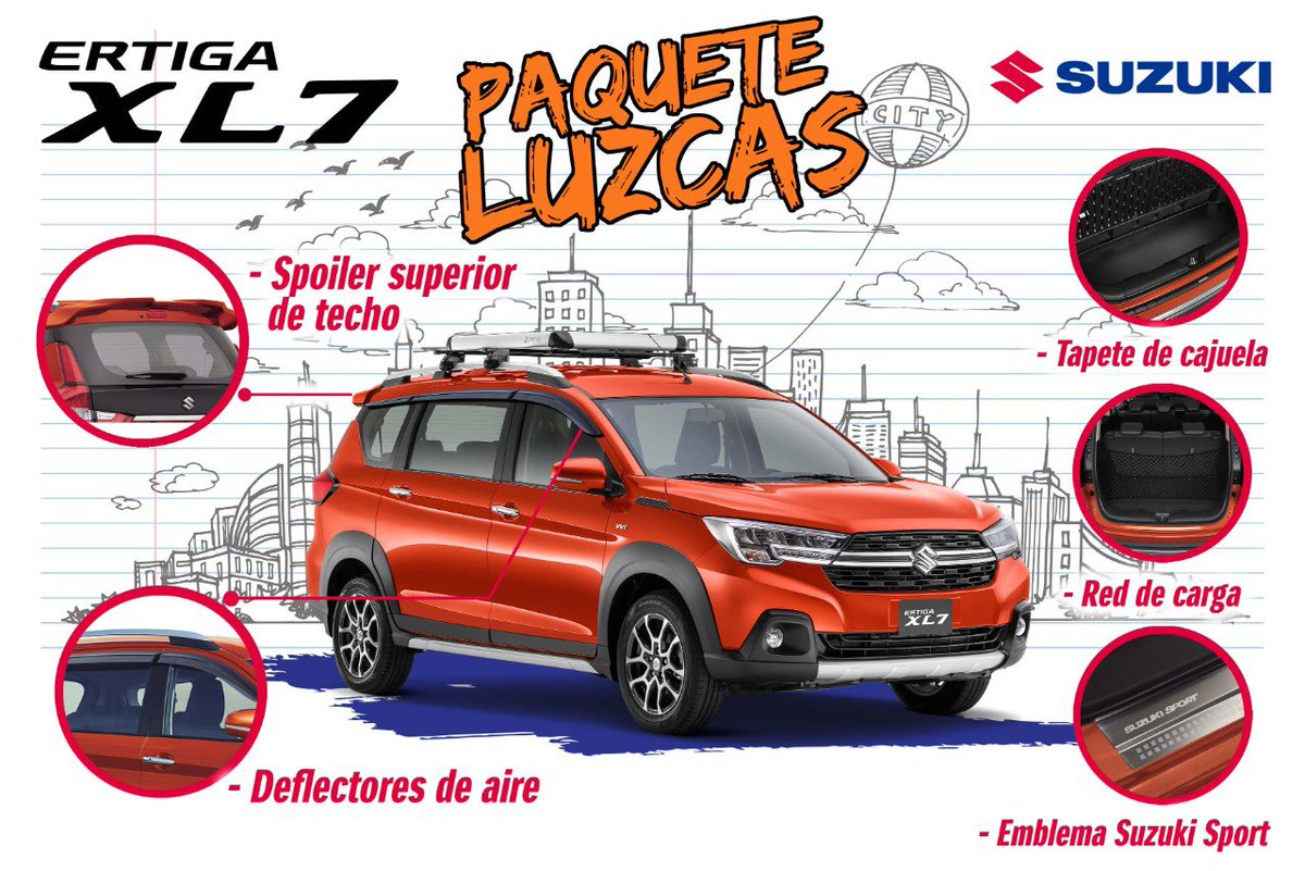 Suzuki_Mex's tweet photo. Para viajes mucho más placenteros en tu #ErtigaXL7 adquiere este paquete de #AccesoriosSUZUKI en tu concesionaria favorita.
¡Vuélvela más increíble y más cómoda! https://t.co/UDiDwCXQeC