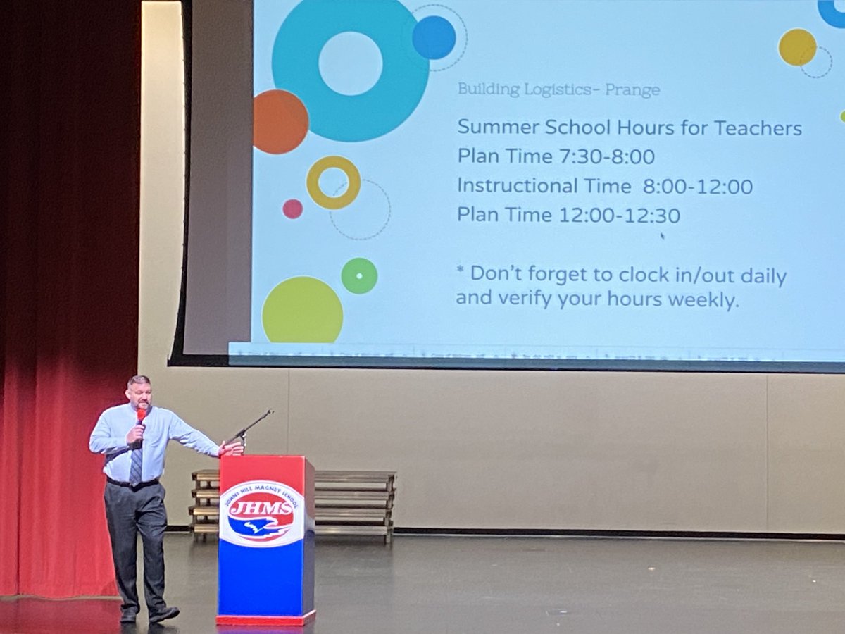 Mstewart_2u's tweet photo. We had an awesome district kickoff to our ⁦@DPS61Decatur⁩ summer school training on today. Long day but well worth the investment to ensure that our teachers and staff are ready for our summer scholars ⁦@BrennaTripp9⁩ ⁦@JeffDase⁩ ⁦#DPSLetsGo https://t.co/F6HI4aA3ag