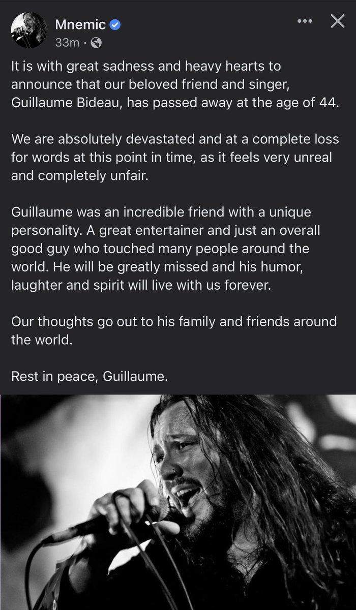 joshportman's tweet image. I’m crushed. I love this band so much. I was just jamming them hard yesterday, in fact, after thinking about how it had been a few months. One of those bands that once I press play, it’s all I want to listen to for a week or two straight. Much love to the band.
RIP Guillaume 🥺💔