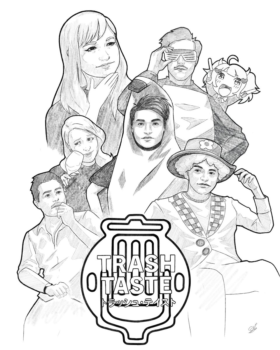 samMsdesign's tweet image. Some @TrashTastePod fanart - planned to do it as a StarWars/Drew Struzan-esque piece, but this sketch will have to do! 100% going to try and meet the boys @MCMComicCon if I can on Saturday!
Credit to @Alfyria for the original Ironmouse emote design! #mcmLondon #trashtaste #fanart