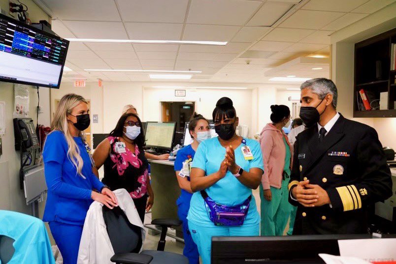 I was reminded today @GradyHealth in Atlanta how lucky we are to have health workers so dedicated to caring for others. Grateful to meet with health workers and hospital leaders for a candid conversation about how to address health worker burnout. 1/4