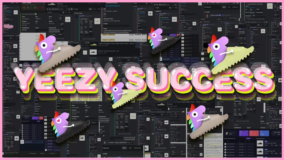 Some of our recent Yeezy Supply success We're feeling generous, might be time to drop some invites for our discord 🌈🌈