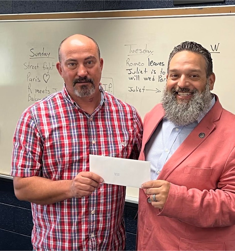 Hemlock Public School District recognizes Bryan Sysak for 25+ years of service. #bettertogether #huskietastic