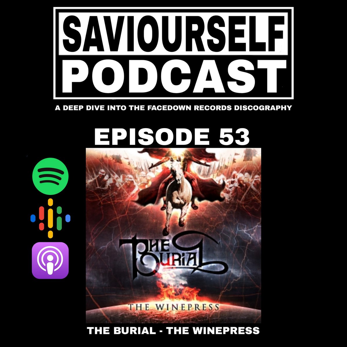 saviourselfpod's tweet photo. Well I'll be, it's episode 53! Join us as we talk about the first album 'The Winepress' by The Burial released on Strikefirst Records. Link in bio.
.
.
.
.
#TheBurial #TheWinepress #StrikeFirstRecords #Metal #Metalcore #ProgressiveMetal #Mathcore #SaviourselfPod #ExplicitContent https://t.co/c0ksh0UGIm
