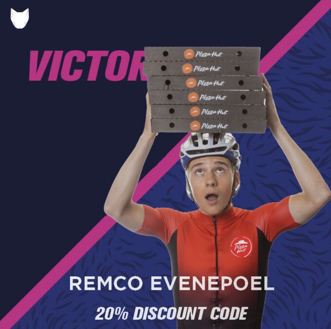 Pizza Hut is celebrating <a href="/EvenepoelRemco/">Remco Evenepoel</a>’s victory with a massive discount on every pizza order without pineapples! 🚫🍍
Be better than <a href="/mathieuvdpoel/">Mathieu Van der Poel</a>

Go there now, add your favourite pizza to the cart and use the code REMCO20 before checking out: 
pizzahut.be/amp/nl/home/