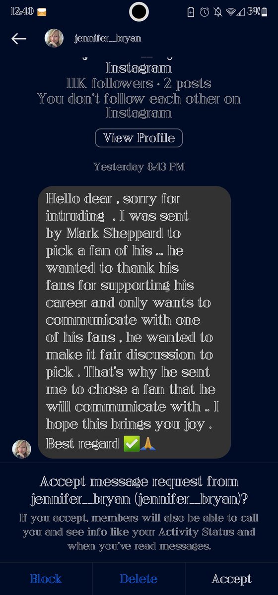 Ah a new type of scam. Pretending to work FOR Sheppard and sending dms so that you can't report them.  Don't ever believe these bs artists.