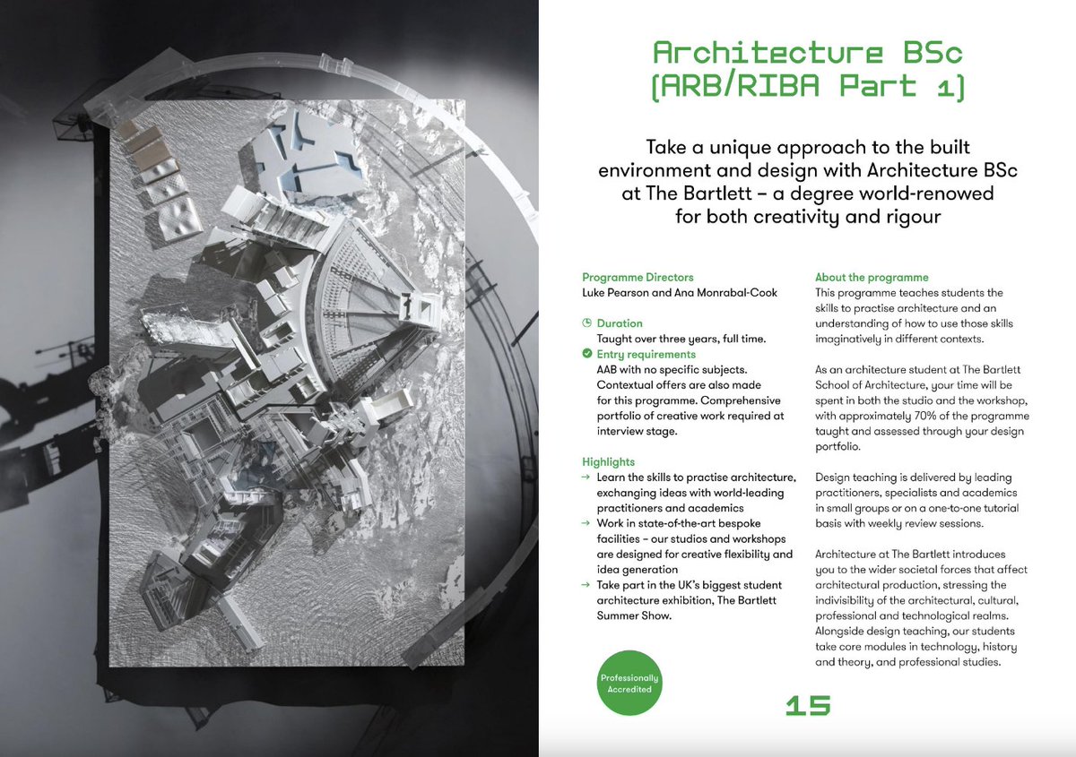 BartlettArchUCL's tweet image. What&apos;s the difference between the four different undergrad degrees taught at the #BartlettSchoolofArchitecture? Find out with our undergraduate guide bit.ly/BartlettArchit… #architecture #architecturedegree #studyarchitecture