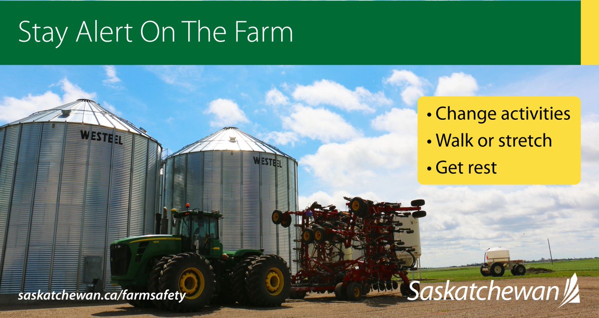 Getting the crop in the ground is the main goal, but getting the job done safely is key. #SaskAg #Farmsafety saskatchewan.ca/farmsafety