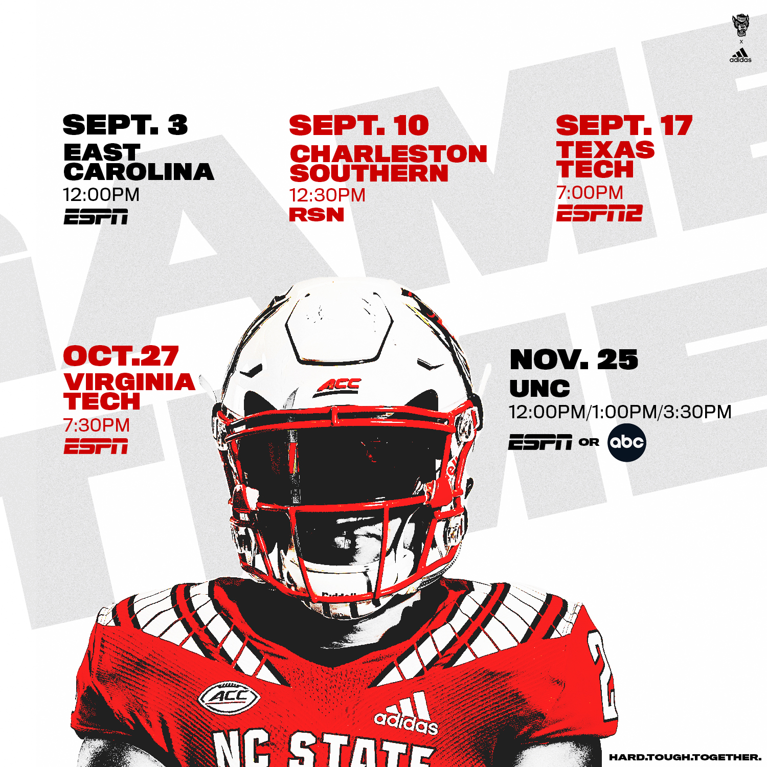 NC State Football on Twitter: "1st 3⃣ game times have been announced by