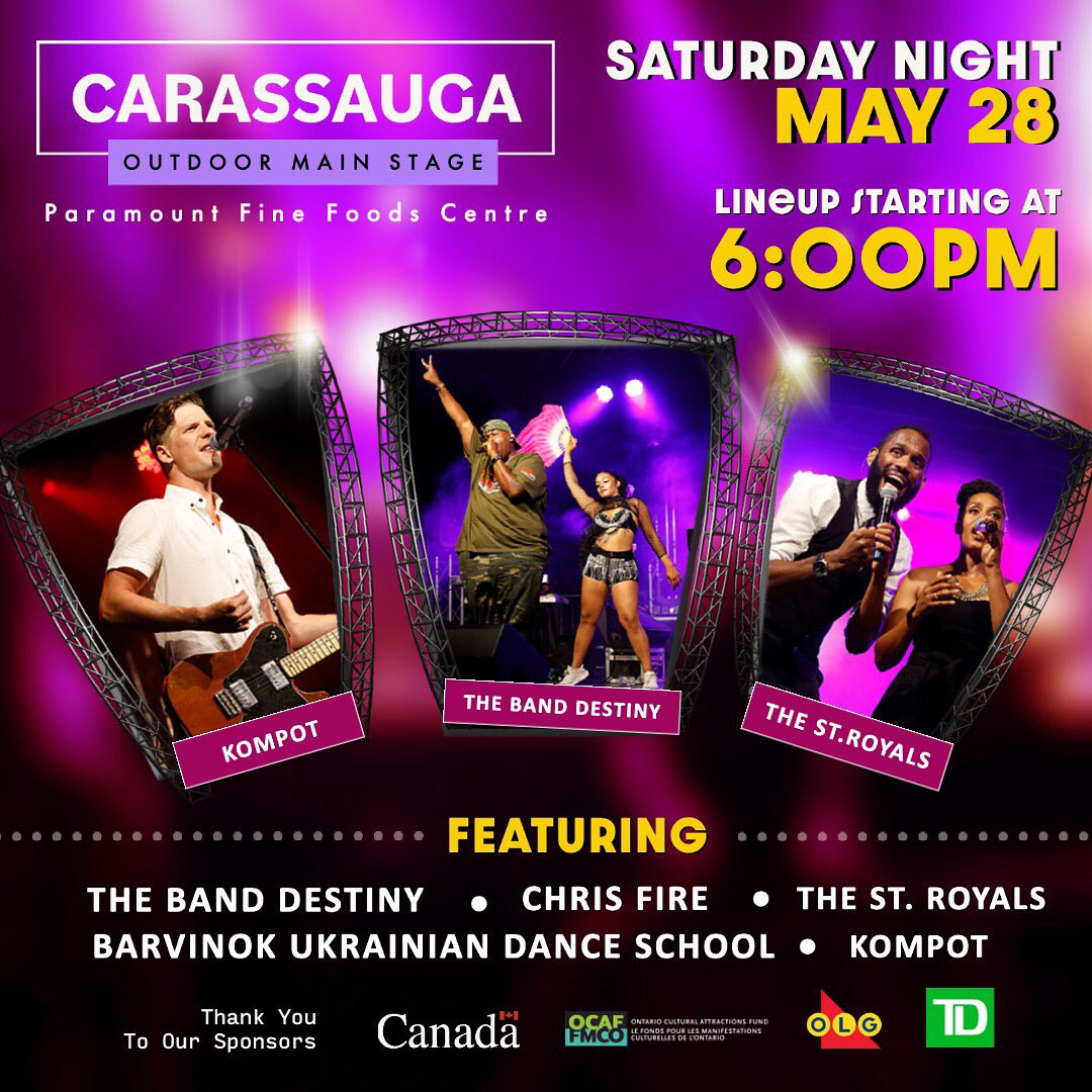 This Saturday night, the only place to be is at Paramount Fine Foods Centre for <a href="/carassauga/">Carassauga</a>. 

Be sure to get your admission passport at carassauga.com and come check out TBD performing live. See you there!