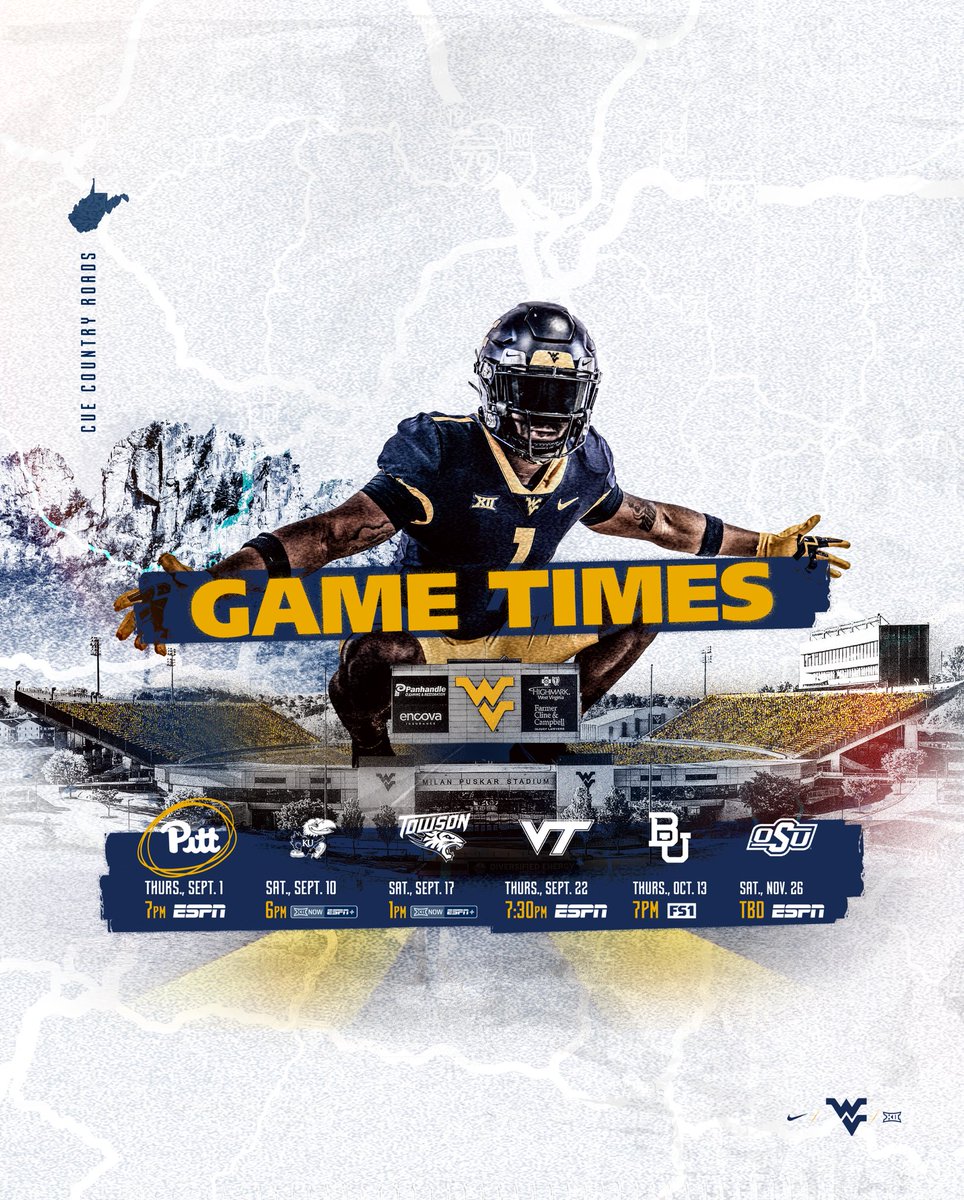 WVUfootball's tweet photo. Plan accordingly 👀

➡️ https://t.co/OQG8JTuOw6 https://t.co/bEdfbgpmsr