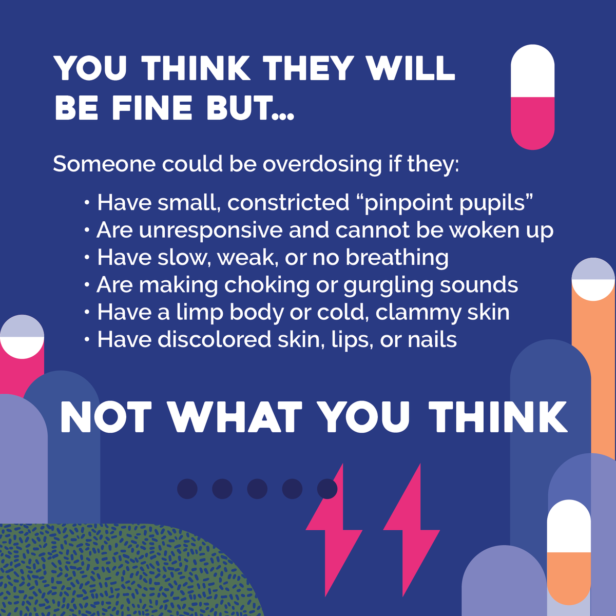 UWEauClaire's tweet image. Did you know that many counterfeit pills are made to look like prescription opioids that could contain deadly amounts of fentanyl? Here are a few signs that someone could be experiencing an overdose and how to address it fast. #uwec #fentanylfacts