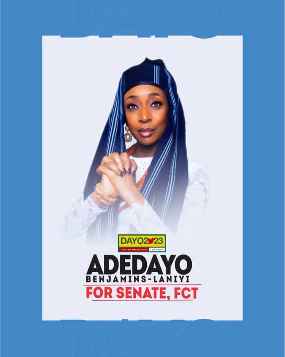 DayoBenLaniyi's tweet photo. My name is ADEDAYO BENJAMINS-LANIYI, (FSA, FCT)
The ONLY Female Senatorial Aspirant (FSA) of the Federal Capital Territory (FCT), on the platform of the APC @apc_nigeria https://t.co/p50QKZnc50