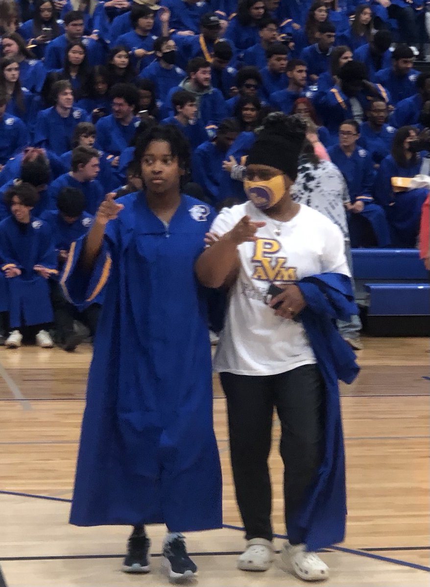 Our girl is graduating!! We  are so proud of you. Go Khiya. Love you girl. 💛💙#pfamily ⁦<a href="/PfISDAthletics/">PfISD Athletics</a>⁩