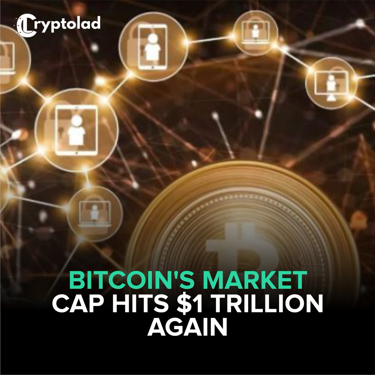 The world's largest cryptocurrency, Bitcoin attained a huge breakthrough milestone, with its market capitalization surpassing the $1 trillion mark once again as the price value skyrocketed even higher.
---
🌐 cryptolad.co
.
#cryptolad #trading #mining #staking