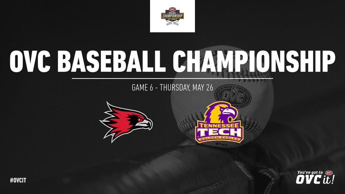 OVCSports's tweet photo. 𝟮𝟬𝟮𝟮 𝗢𝗩𝗖 𝗕𝗮𝘀𝗲𝗯𝗮𝗹𝗹 ⚾ 𝗖𝗵𝗮𝗺𝗽𝗶𝗼𝗻𝘀𝗵𝗶𝗽
Game 6: #2 @SEMObaseball vs. #6 @TNTech_Baseball

🕔 4:00 p.m ET (NEW TIME)
🏟️ Wild Health Field
📺 ESPN+:  https://t.co/ZT1uI3MmHe
📊 https://t.co/iNtesG33aS

Tournament Info: https://t.co/5xpXbN860g

#OVCit | #OVCBase https://t.co/5qIJ0QUhNs