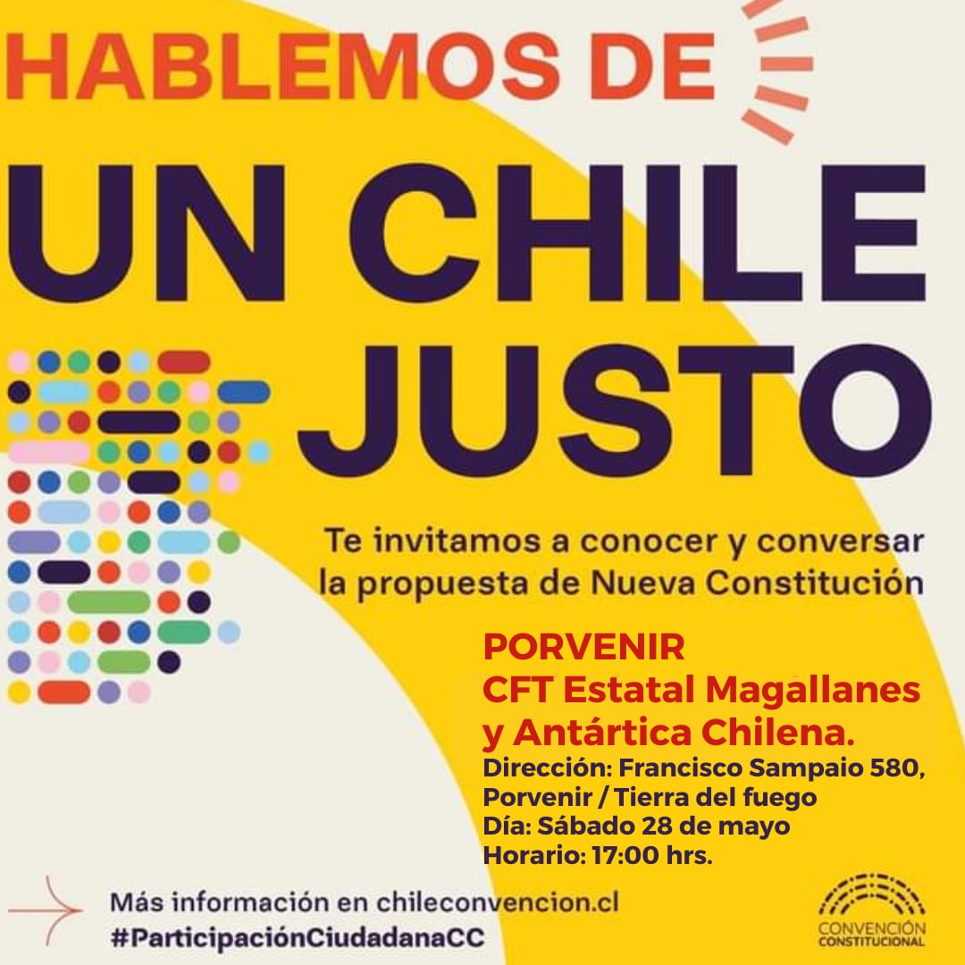 Dialogo constituyente en #Porvenir #TierraDelFuego. Sábado 28 de mayo, 17 horas. Francisco Sampaio 580. #4deSeptiembre y vota informad@!