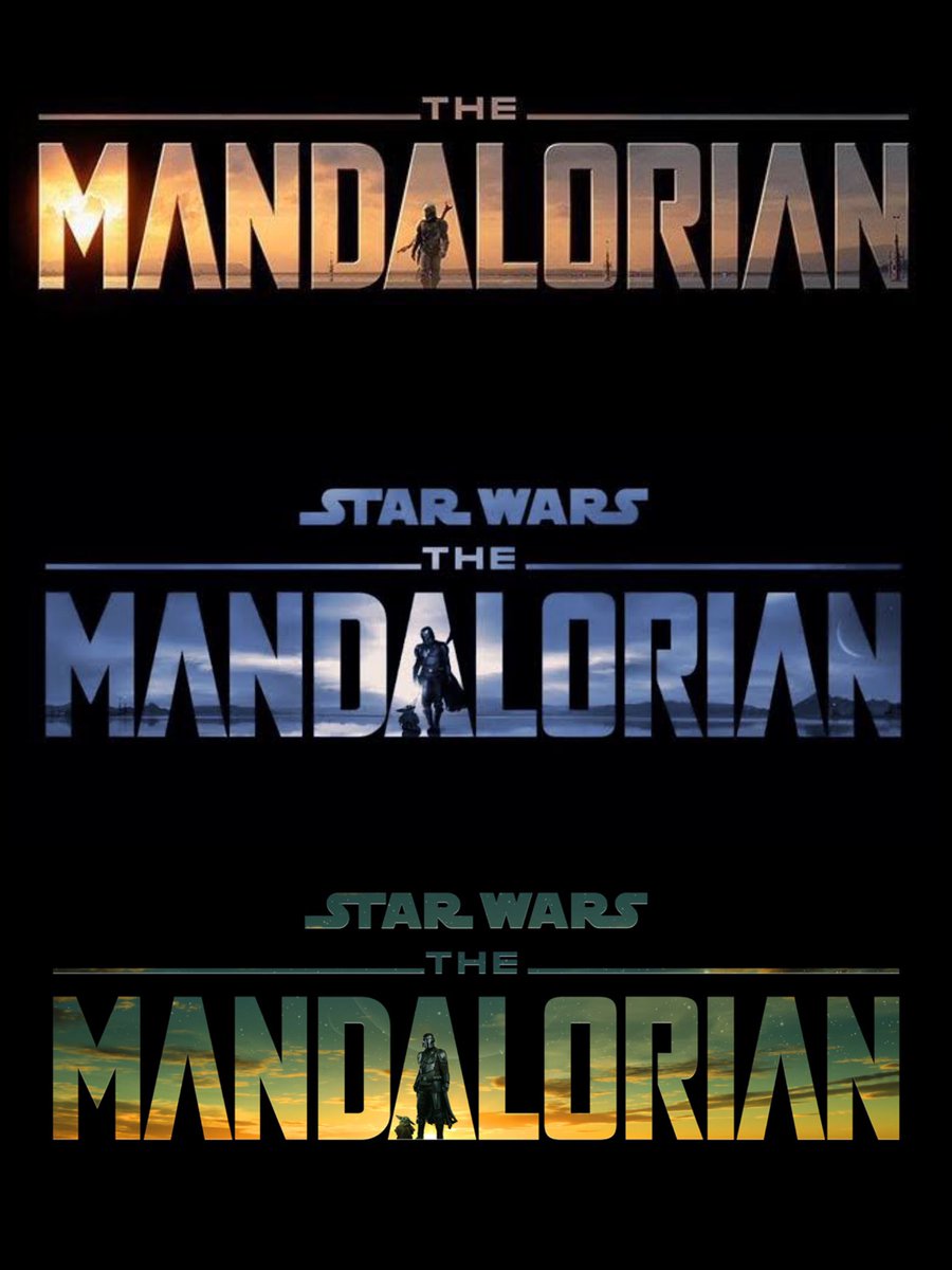 spoiler4you's tweet photo. The Mandalorian logos s1-s3 https://t.co/El4qSi9rmx