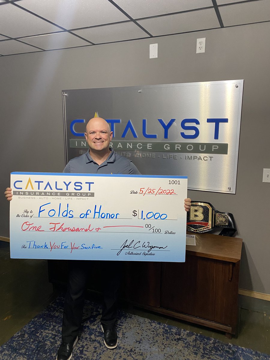 woggy718's tweet photo. Catalyst Ins Grp is proud to announce our contribution to Folds of Honor. This org helps provide scholarships to spouses &amp; children of our brave men and women who have lost their lives serving our country. https://t.co/riub0K9nsD