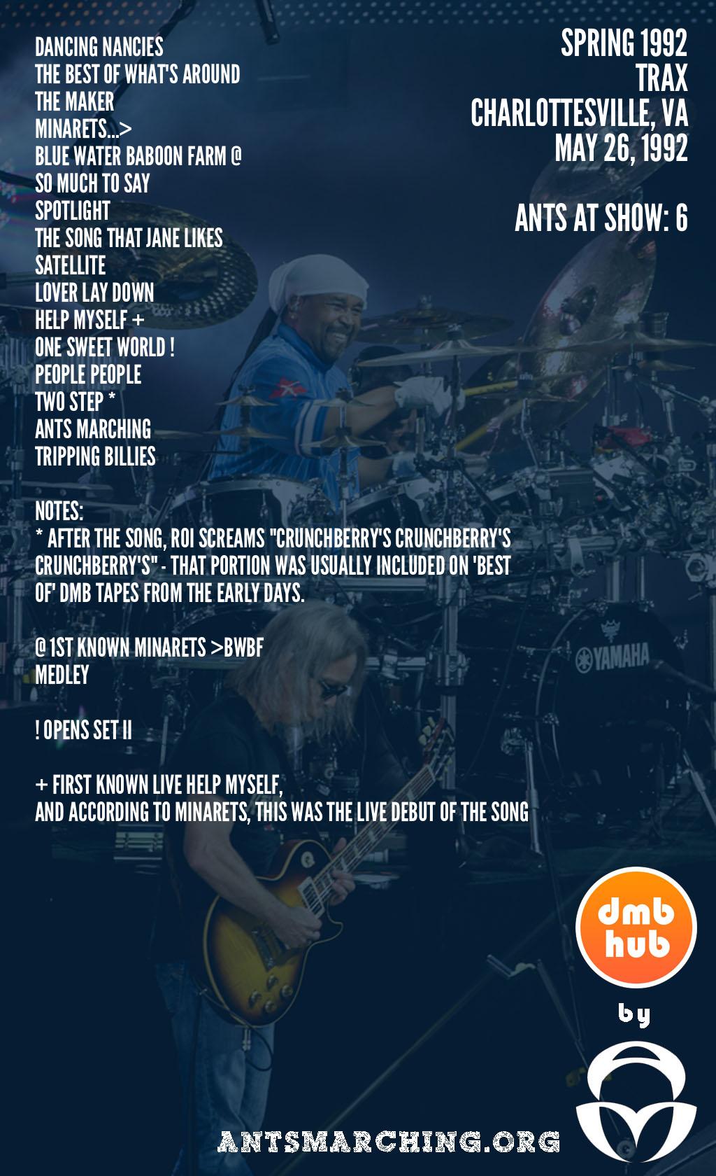 on Twitter "On this day in DMB History DMB19920526