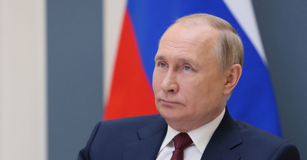 Reuters's tweet photo. Putin says 'Thank God' some foreign companies have left Russia https://t.co/uVh9aRp3o6 https://t.co/BK3Zt8fcL8