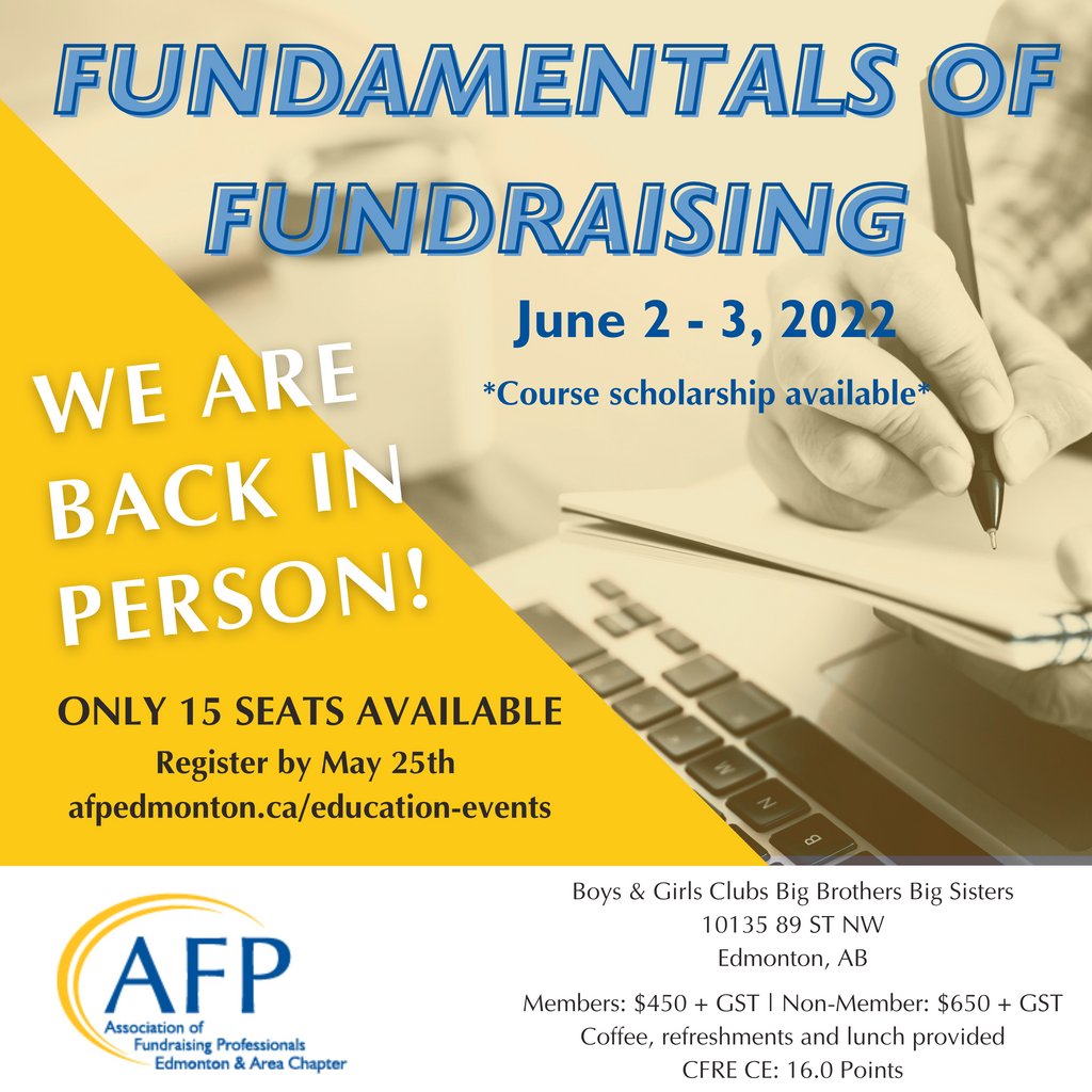REGISTRATION DEADLINE EXTENDED TO TOMORROW

Don't miss this opportunity to take this course in-person this year!

Register by end of day Friday, May 27 at afpedmonton.ca/chapter-events…