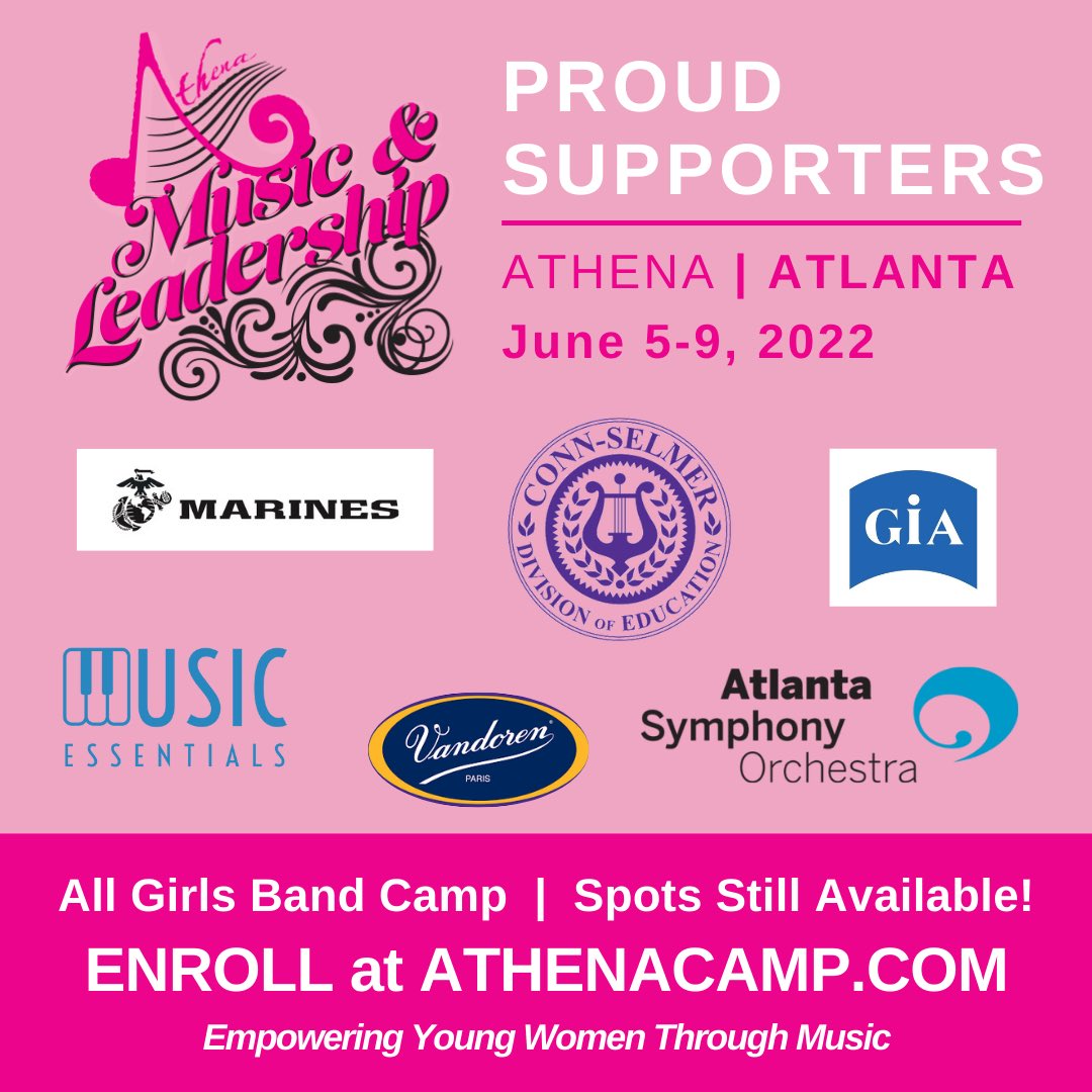 A huge thank you to the wonderful supporters of the Athena Music and Leadership Camp Atlanta!

We still have slots available. Please share with your young ladies!
June 5-9 @ Reinhardt University 
athenacamp.com/summer-camp