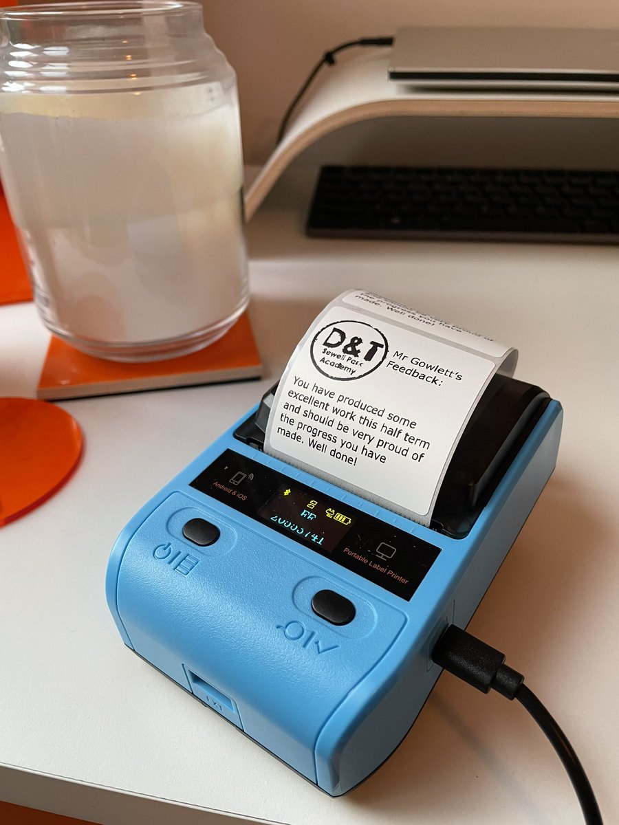 So impressed with my new label printer! Can’t wait to use it when marking work next half term! <a href="/TeacherFFB/">Teacher Fast Feedback ™️</a>