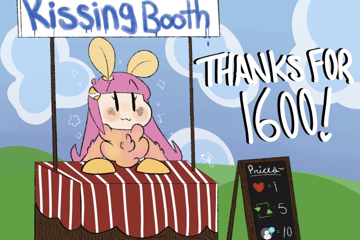 Thanks so much for 1600 followers! I’m so happy to see the resurgence of Kirby art and character blogs! 💖