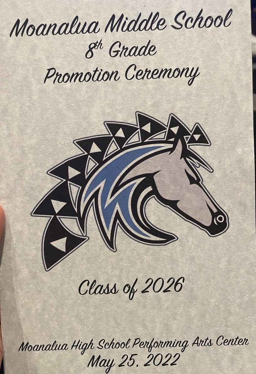Congratulation C/O 2026 Moanalua Middle School 8th Graders.  Have a beautiful summer and have a great journey in high school.  Remember your super power, "Resiliency."  Go Mustangs. #mmsherd #808educate