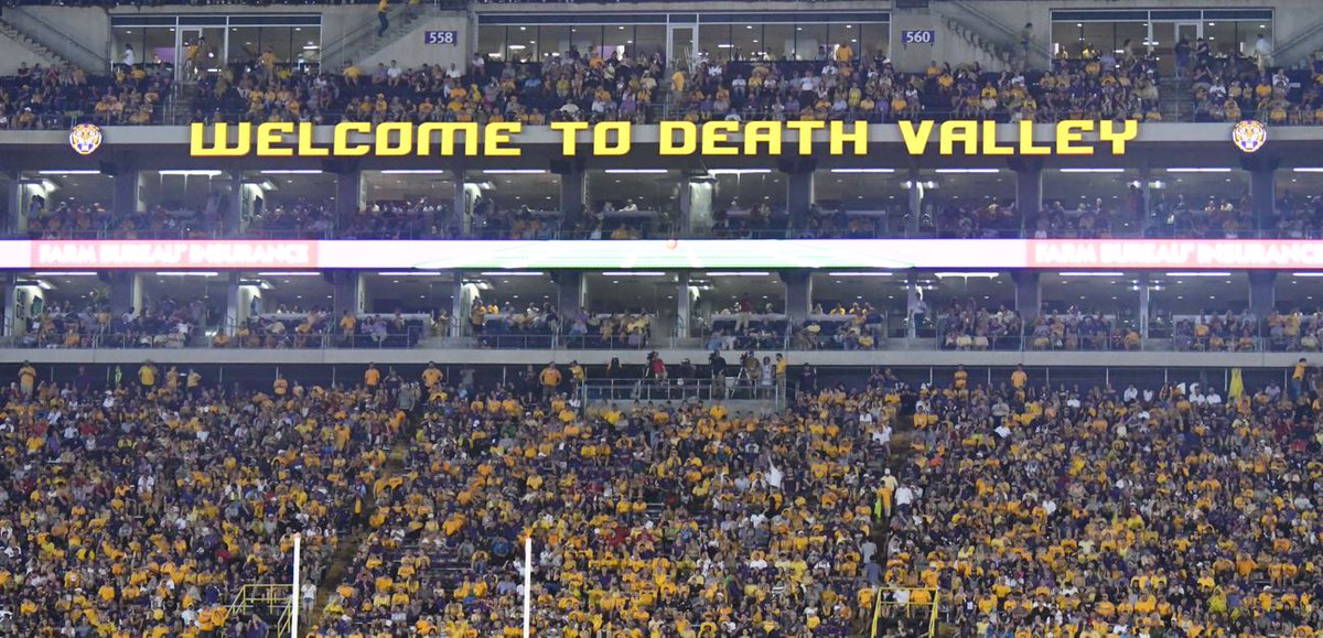 WAFB9Sports's tweet photo. The first month of LSU football will have all four games at night, including three in Death Valley. https://t.co/UR90voshFh https://t.co/1OiwiD1qjc