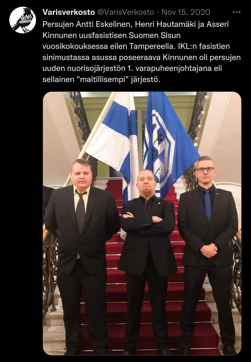 kasvismafioso's tweet photo. Fasisteilla onkin varaa puhua propagandan levittämisestä!
#AnttiEskelinen #HenriHautamäki #AsseriKinnunen #perussuomalaiset #IKL #Lapuanliike #SuomenSisu #fasismi #äärioikeisto #psnuoret #psnuoriso https://t.co/vc3uLnpsJG