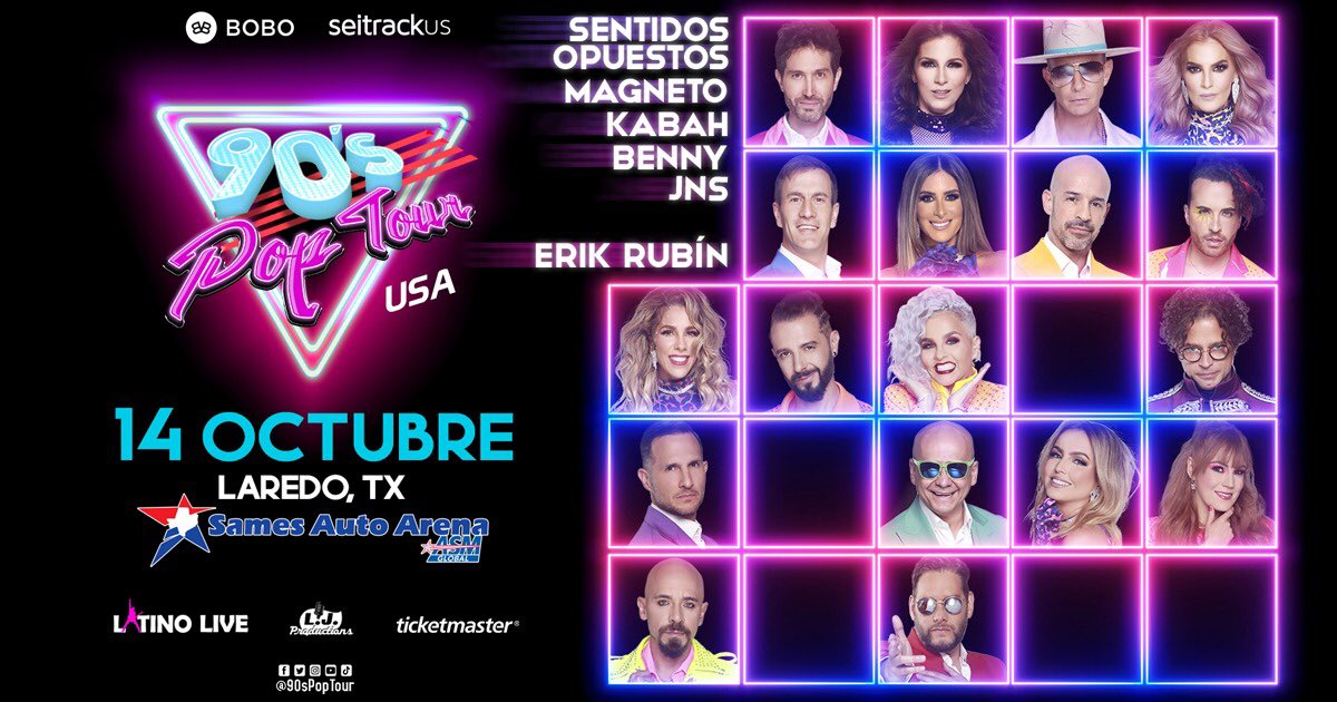_Los40Laredo's tweet photo. 90’s Pop Tour llega a Laredo este 14 de Octubre al @LaredoArena 

¡Hoy anunciamos a Erik Rubin, quien se unirá a la alineación de los 90s Pop Tour!

¡Hoy es la preventa! ¡El código es LUGAR!

Compra tus boletos en Ticketmaster (https://t.co/XyXXWqMp5p).

#Los40Laredo #992dm https://t.co/WM0fKGbaKa