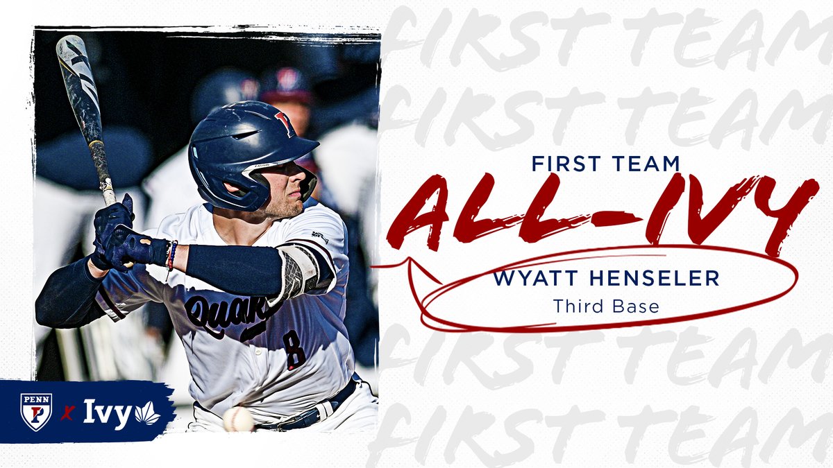 PennBaseball's tweet photo. You can't spell Penn Quakers without "R-U-N-S" and these three unanimous @IvyLeague First-Team selections provided a LOT of them this season. 

Congratulations Wyatt, Andrew and Cole!

#QuakeShow #FightOnPenn🔴🔵⚾️ https://t.co/z7cbYnyLEe