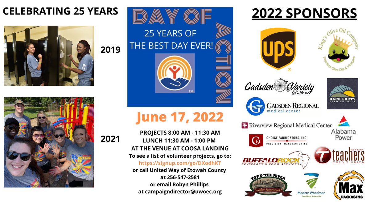 Join us for Day of Action in Etowah County! #bestdayever! #celebrating25years! #June17th