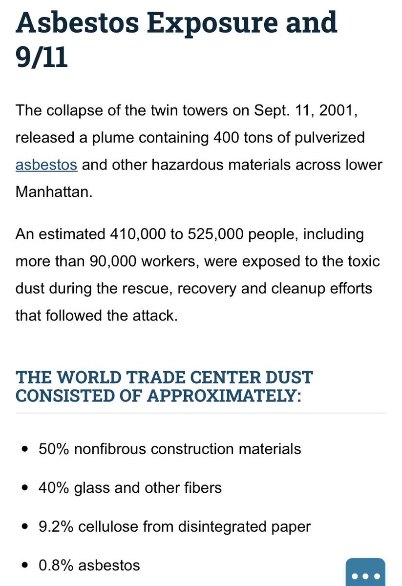 KQualkinbush's tweet photo. Asbestos, 9/11 and the World Trade Center
Toxic asbestos and other carcinogens were released during the Sept. 11 attacks on the World Trade Center. https://t.co/AIa4OCyI3Q