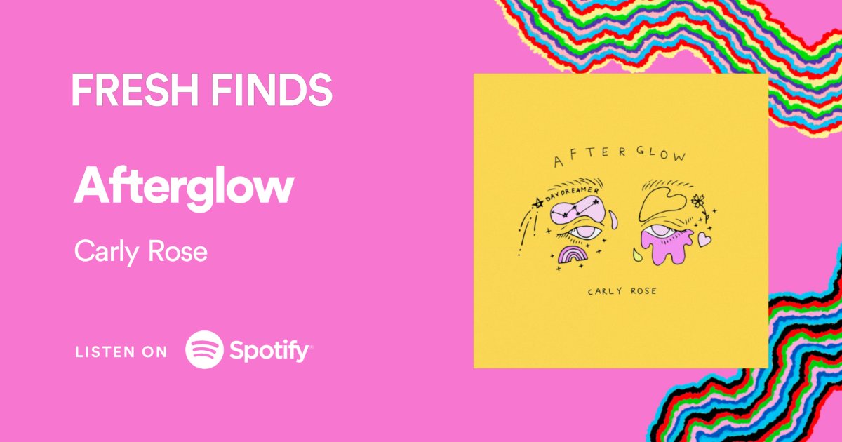 CarlyRoseMusic's tweet photo. Afterglow is doing her thing on @Spotify #FreshFinds !! Go stream tha babe https://t.co/qhlHsb7UQz https://t.co/V3FO3Rb590