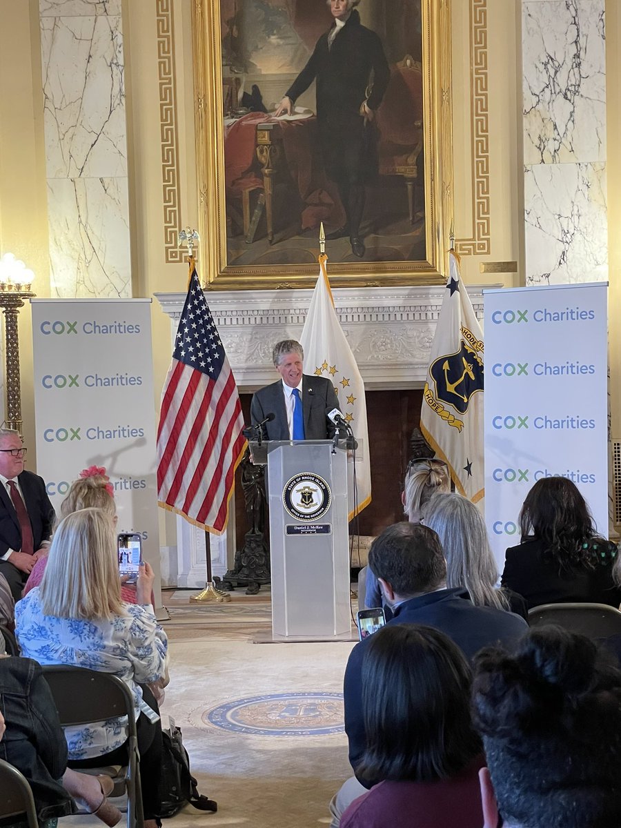 Thank you, <a href="/GovDanMcKee/">Governor Dan McKee</a> for joining <a href="/CoxComm/">Cox</a> at the State House to celebrate #CoxCharitiesDay  where we announced $125,000 in grants to our non-profit partners.