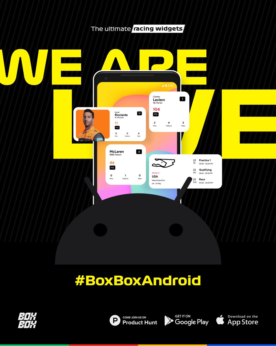 BoxBox_Club's tweet image. The wait is over!!  
Box Box is live on Play Store.

play.google.com/store/apps/det…

#BoxBoxAndroid #BoxBox #TheUltimateFormula1Widget #MonacoGP #AndroidWidgets 

@kunalktiwary @Kamal_K2 @align_all