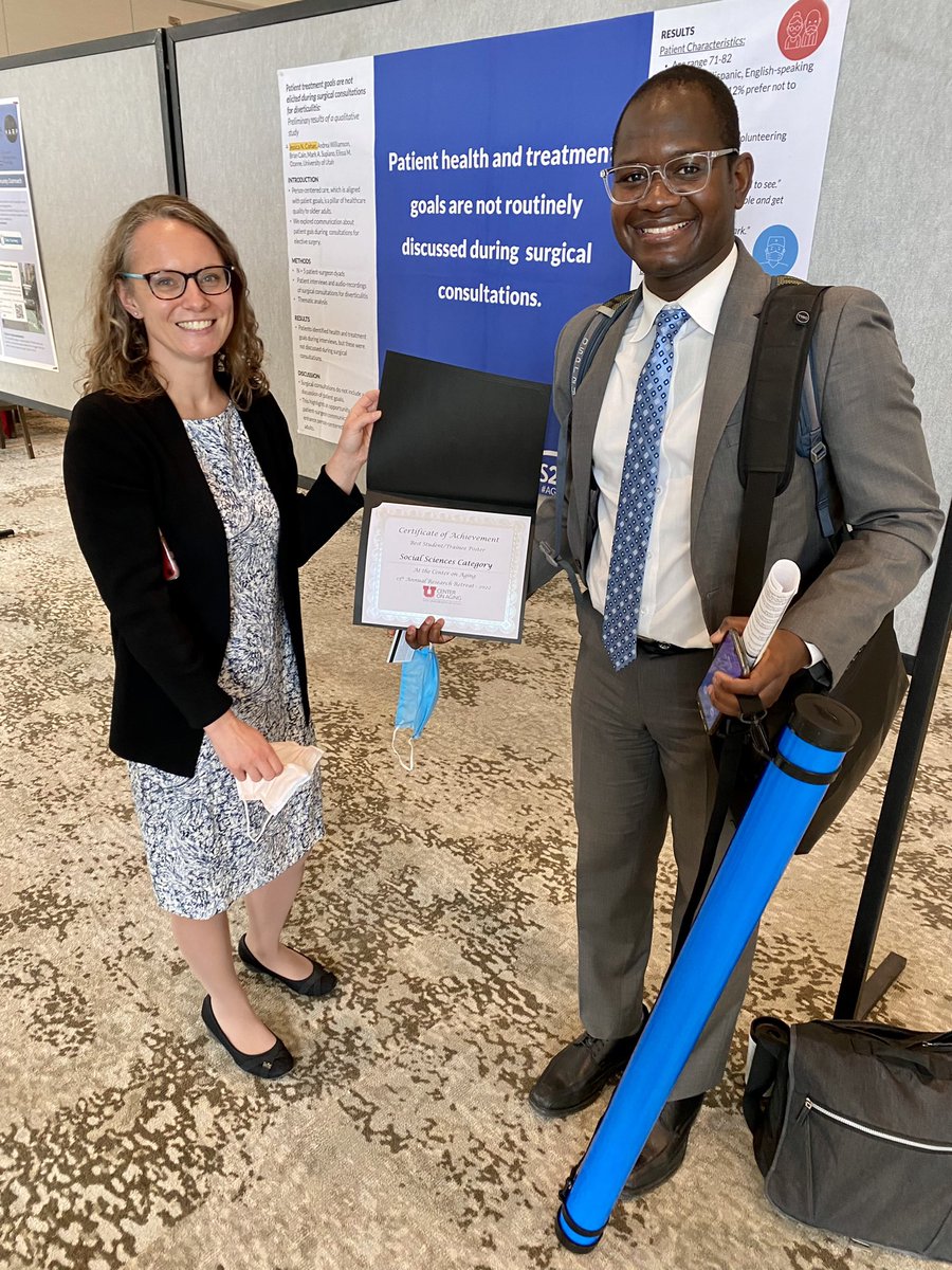 AJHWilliamson's tweet photo. Enjoyed presenting and learning at the @UUtah #CenterOnAging Retreat today! Excited about our ongoing project(s) aimed at improving surgical care processes for older adults. @JessCohanMD @UofUSurgery https://t.co/w1qWauGYjW