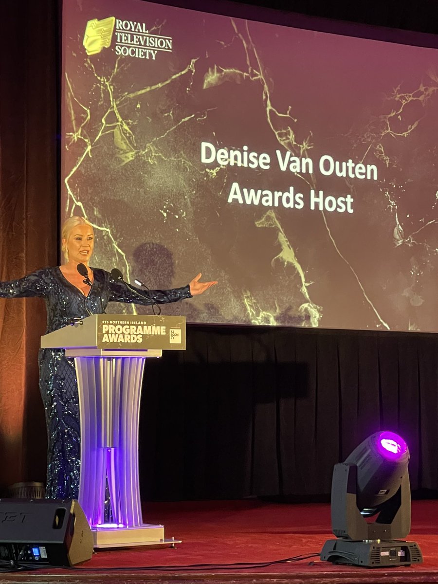 The glam hostess for the evening Denise Van Outen ☺️ <a href="/RTSFutures_NI/">RTS Futures NI</a> awards